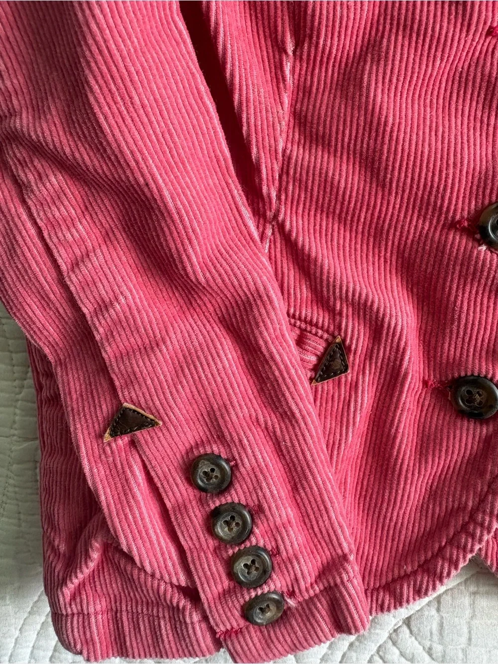 Ralph Lauren Western Corduroy Jacket  with Leather Trim Pink 4T